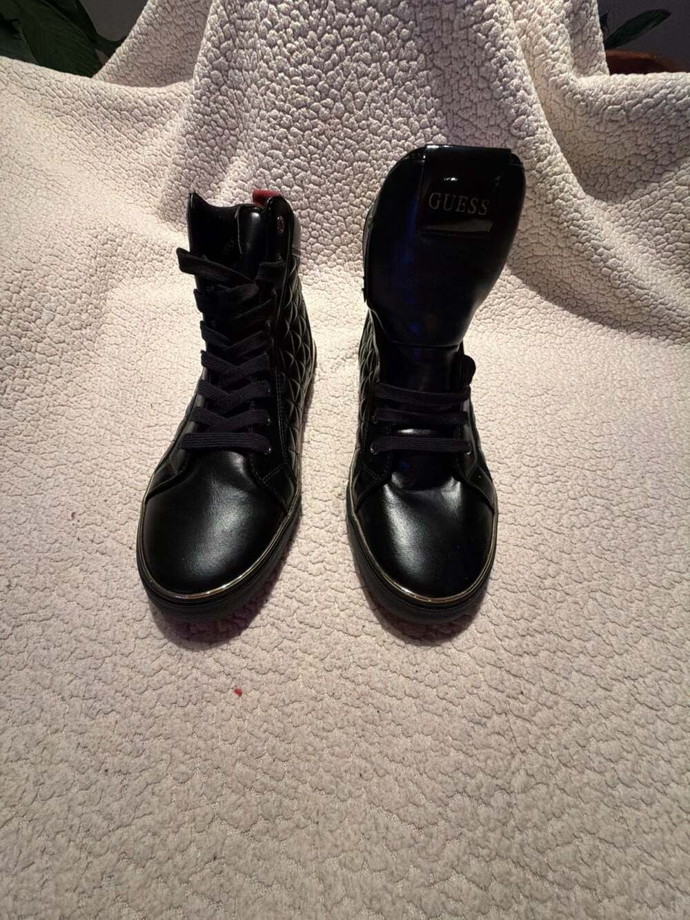 Guess Melo Quilted High-Top Sneakers Black